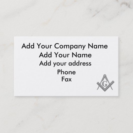 De Visite Carte Masonic (Devant)