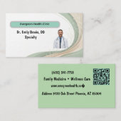 De Visite Carte Médicale Professionnelle avec Code QR (Devant / Derrière)
