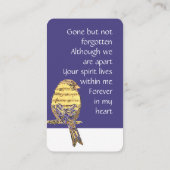 De Visite Carte mémoire Christian Song Bird (Dos)