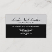 De Visite carte mémoire damask professionnelle (Dos)