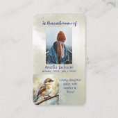 De Visite Carte mémoire mémorial Aquarelle Oiseaux (Devant)