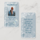 De Visite Carte mémoire mémorial Fleur blanche (Devant / Derrière)