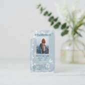 De Visite Carte mémoire mémorial Fleur blanche (Debout devant)