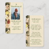 De Visite Carte mémoire Rose Jardin Floral (Devant / Derrière)