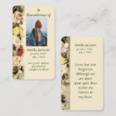 De Visite Carte mémoire Rose Jardin Floral (Devant / Derrière)