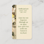 De Visite Carte mémoire Rose Jardin Floral (Dos)