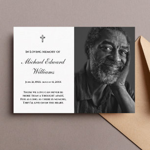 De Visite Carte Memorial avec funérailles photo