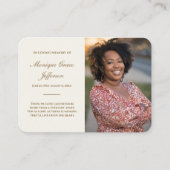 De Visite Carte Mémorial avec photo Funeral Gold (Devant)