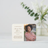 De Visite Carte Mémorial avec photo Funeral Gold (Debout devant)