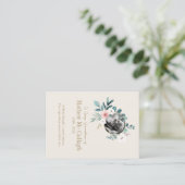 De Visite Carte Memorial Floral Cream (Debout devant)