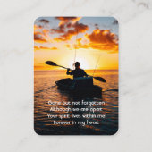 De Visite Carte Memorial Pocket Card Kayaking Sport (Dos)