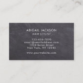 De Visite Carte menu Typographie Cheveux par nom (Dos)