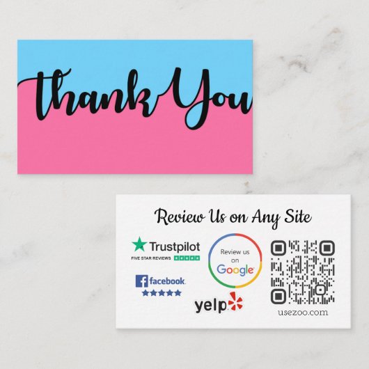 De Visite Carte Merci (Devant / Derrière)