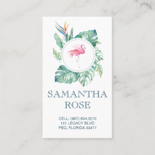 De Visite Carte mère côtière Flamant rose rose