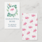 De Visite Carte mère côtière Flamant rose rose (Devant / Derrière)