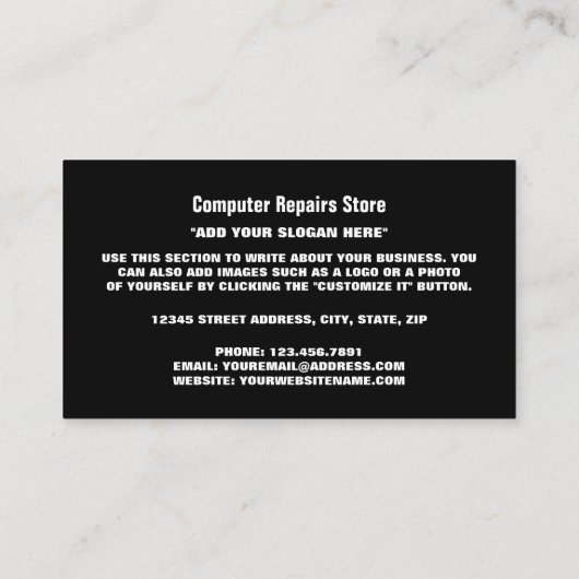 De Visite Carte mère, informatique (Dos)