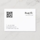 De Visite Carte Minimale D'Extension Client Lash Noir Et Bla (Dos)