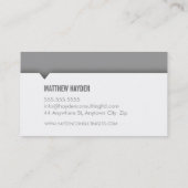 De Visite CARTE MINIMALE simple moderne gris argent gris arg (Dos)