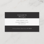 De Visite Carte moderne. Bandes noires et blanches. Abstrait (Dos)