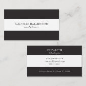 De Visite Carte moderne. Bandes noires et blanches. Abstrait (Devant / Derrière)