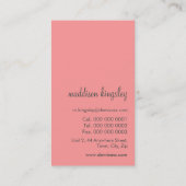 De Visite carte moderne funk élégant collier gris corail ros (Dos)