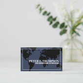 De Visite Carte Mondiale bleu professionnel (Debout devant)