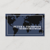 De Visite Carte Mondiale bleu professionnel (Devant)