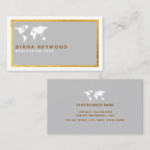 De Visite carte mondiale élégante (Devant / Derrière)