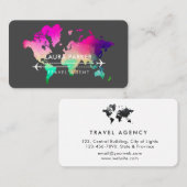 De Visite  Carte Mondiale Voyage Agent Vacances Services Pur (Devant / Derrière)