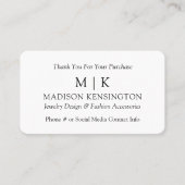 De Visite Carte Monogramme ou Ajouter un logo Carte d'insert (Devant)