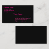 De Visite carte noire, polices roses (Devant / Derrière)