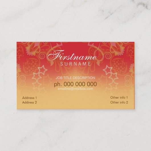 De Visite Carte Orange Imaginaire curlz (Devant)