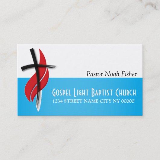 De Visite Carte Pasteur Christianisme Croix Chrétienne (Devant)