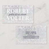 De Visite Carte Pasteur Religieux En Blanc Chatoyant Neige (Devant / Derrière)