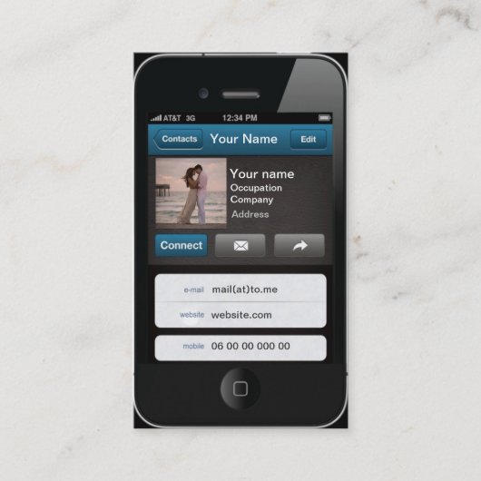 De Visite Carte personnalisable professionnelle d'iPhone (Devant)