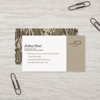 De Visite Carte personnalisée avec dos en camouflage Bottoml