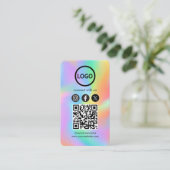 De Visite Carte personnalisée Social Media QR Code Rainbow H (Debout devant)