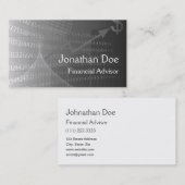 De Visite Carte personnelle du conseiller financier (Devant / Derrière)