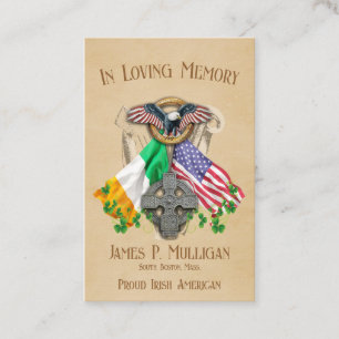 De Visite Carte photo irlandais du mémorial américain