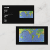 De Visite Carte physique du monde 1994 - plaques tectoniques (Devant / Derrière)