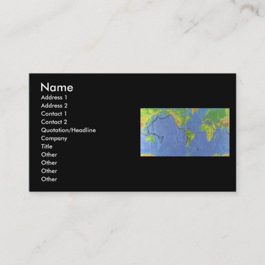 De Visite Carte physique du monde 1994 - plaques tectoniques (Devant)