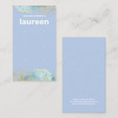 De Visite Carte Porte-oreille moderne bleu et or (Devant / Derrière)