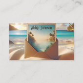 De Visite Carte Postale Tropical Island En Enveloppe (Devant)