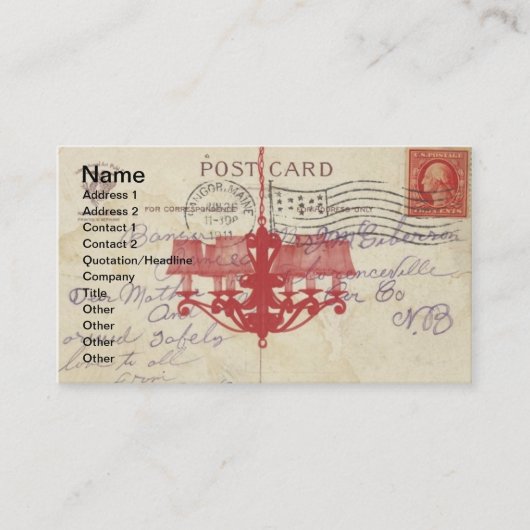 De Visite Carte postale Vintage et lustre (Devant)