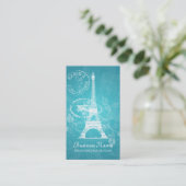 De Visite Carte postale Vintage Paris Blue (Debout devant)