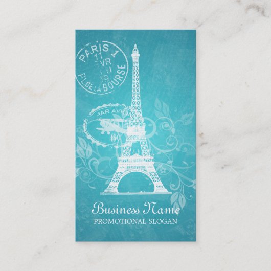 De Visite Carte postale Vintage Paris Blue (Devant)