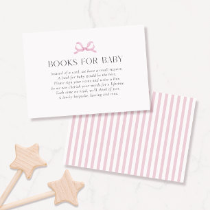 De Visite Carte pour fille "Livres pour bébé" avec un nœud r