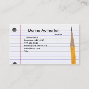 De Visite Carte pour notes et crayon