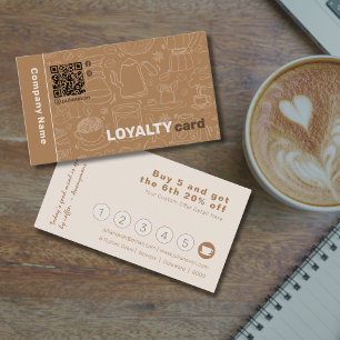 De Visite Carte Pourcentage café à code Qr mignonne