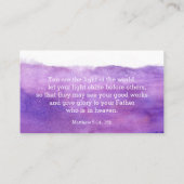 De Visite Carte pourpre d'aquarelle - pasteur, église, (Dos)